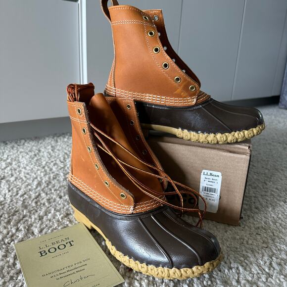 Women's L.L.Bean Boots, 8", Color:Tan/Bean Boot Brown/Gum, Size 7.5M(B), NWT - Picture 1 of 6